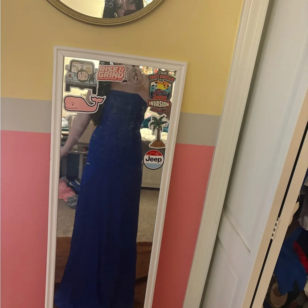 Lulu's Royal Blue Strapless Dress - Picture 2 of 2